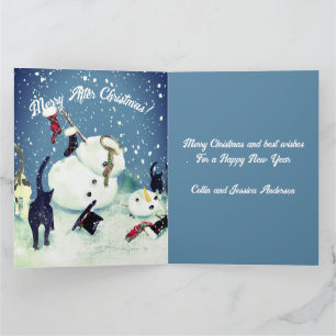 Funny Cats Snögubbe Chaos Anpassningsbar Gift Bag Kort