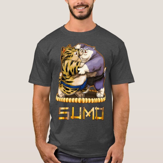 Funny Cats Sumo Wrestler Japansk Cat Sumo T Shirt (Framsida)