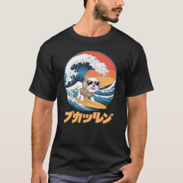 Funny Cavachon Japansk Kanagawa Wave Hund T Shirt