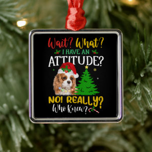 Funny Cavalier Kung Charles Spain Hund Julgransprydnad Metall