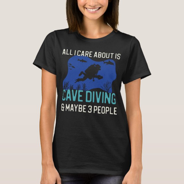 Funny Cave Diving T Shirt (Framsida)