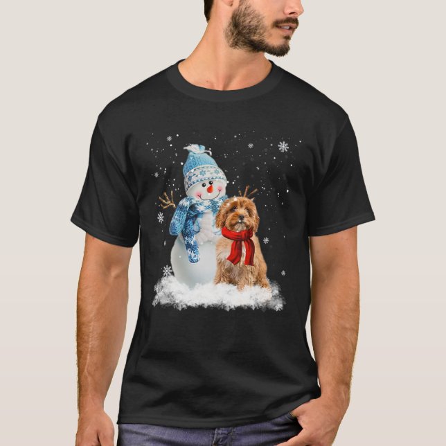 Funny Cavoodle jul Snögubbe jul Pajama T Shirt (Framsida)
