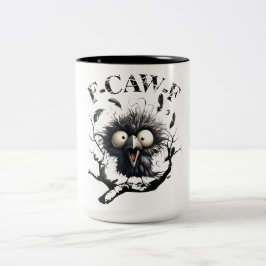 Funny Caw Shirt Black Kråka Black Bird Funny Kråka Två-Tonad Mugg