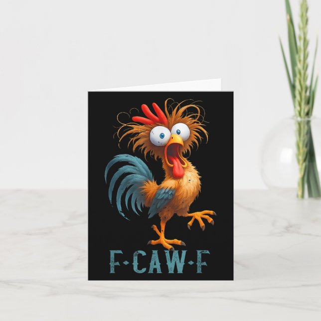 Funny Caw Shirt Black Kråka Chicken Funny Chicken  Kort (Framsida)