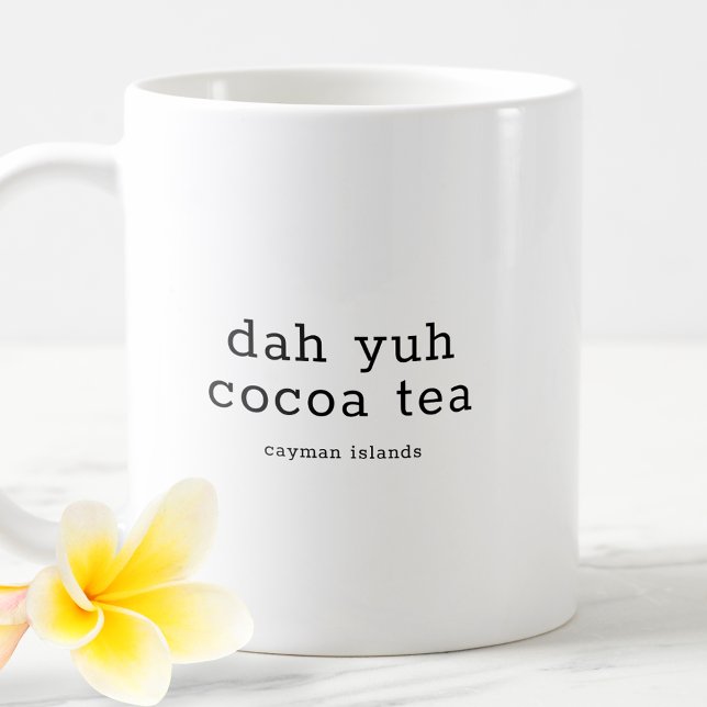 Funny Caymanöarna Dialect Dah Yuh Cocoa Tea Kaffemugg (Skapare uppladdad)