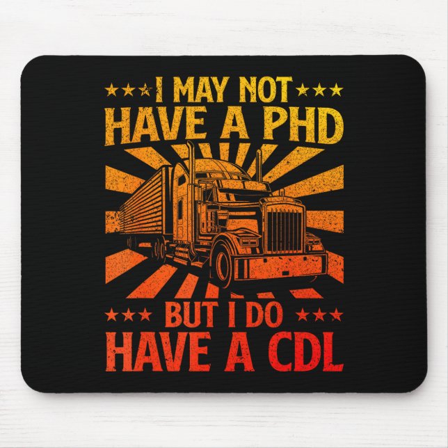 Funny Cdl Trucker Design For Men Women Semi Truck  Musmatta (Framsidan)