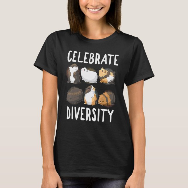 Funny 'Celebrate Diversity' Cute Shirt for Guinea  T (Framsida)