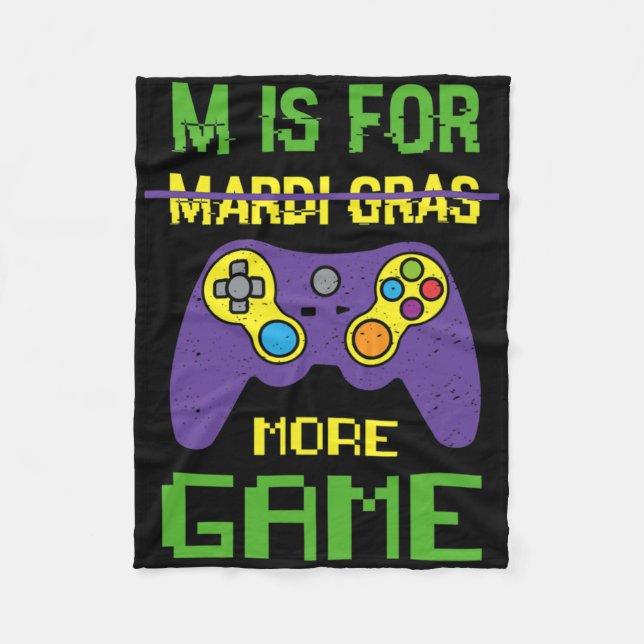 Funny Celebrate Mardi Gras Video Game Controller G Fleecefilt (Framsidan)