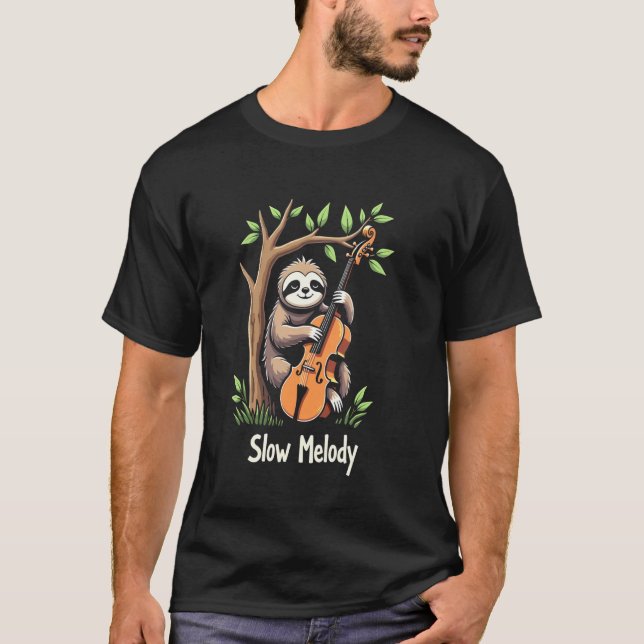 Funny Cellist Sloth Cello Player Classical Music S T Shirt (Framsida)