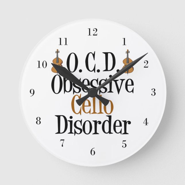 Funny Cello Rund Klocka (Framsida)