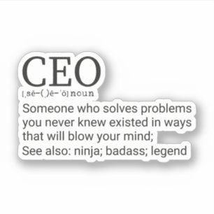 Funny CEO Definition, Gift for CEO Klistermärken