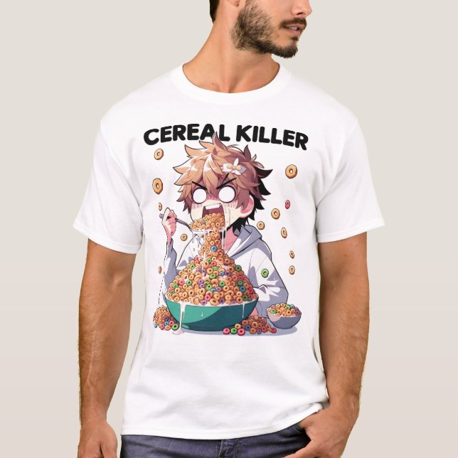 Funny Cereal Killer Design T Shirt (Framsida)