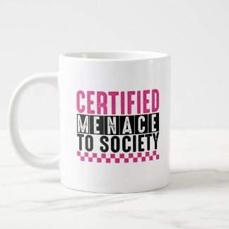 Funny certified menace society word art  jumbo mugg