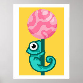 Funny Chameleon - Cute Animal Playroom Poster