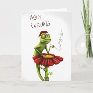 Funny Chameleon-julkort Helgkort