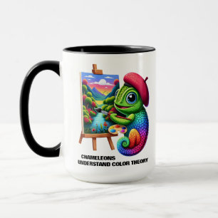 Funny Chameleons Understand Färg Theory Mugg