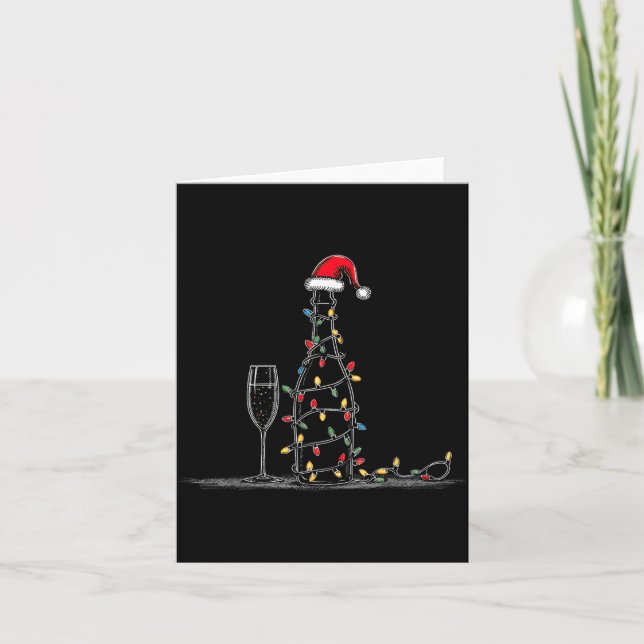 Funny Champagne Christmas Graphics Lights Lover Dr Kort (Framsida)