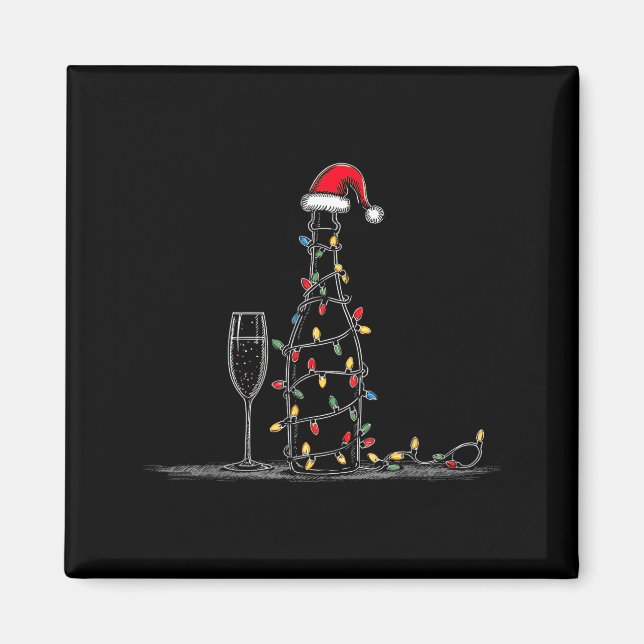 Funny Champagne Christmas Graphics Lights Lover Dr Magnet (Framsidan)