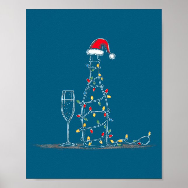 Funny Champagne Christmas Graphics Lights Lover Dr Poster (Framsidan)