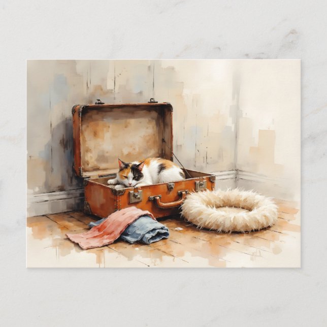 Funny Change of Address from Calico Cat Vykort (Framsida)