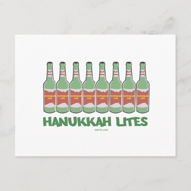 FUNNY CHANUKAH HANUKKAH LITES GIFTS HELG VYKORT (Framsida)