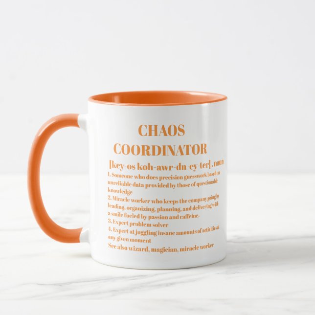 Funny Chaos Coordinator Definition Office Coworkin Mugg (Vänster)