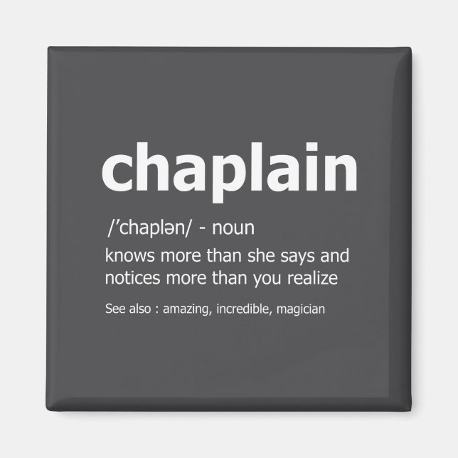 Funny Chaplain Definition New Job Gift For Chaplai Magnet (Framsidan)