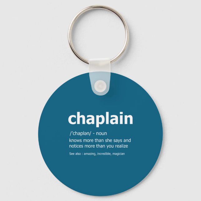 Funny Chaplain Definition New Job Gift For Chaplai Nyckelring (Framsida)