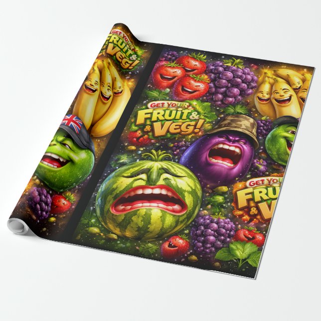 Funny character wrapping paper presentpapper (Utrullad)