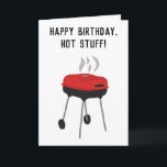 Funny Charcol Grill Guy's Birthday Kort<br><div class="desc">Säg grattis på födelsedagen till din snygginga i hett stil med det här roliga hälsningskortet. Det är en enkel illustration av ett rött och svart kolkraftverk i stil. All text på det här hälsningskortet är redo för dig att anpassa så att du skapar hälsningskortet för perfekten för köksmästare och cookout-entusiaster....</div>