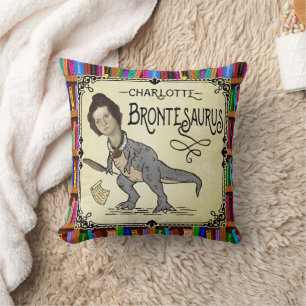 Funny Charlotte Bronte Saurus Dinosaur Bok Reader Kudde