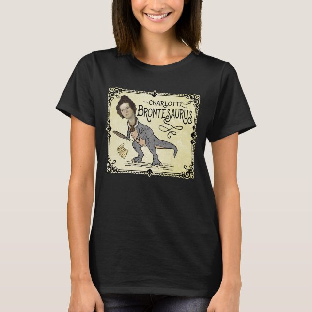 Funny Charlotte Bronte Saurus Dinosaur Bok Reader T Shirt (Framsida)