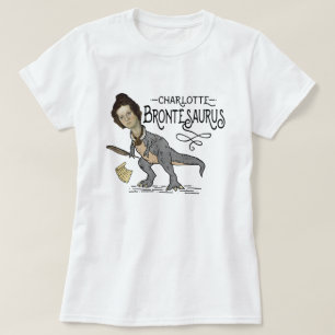 Funny Charlotte Bronte Saurus Dinosaur Bok Reader T Shirt