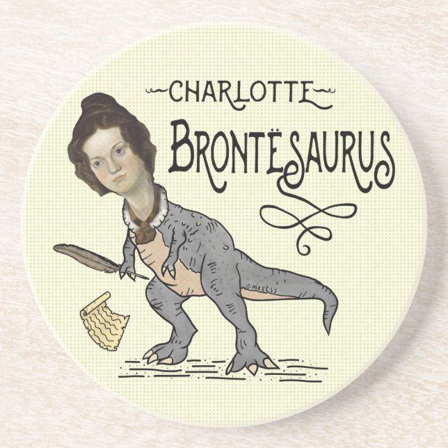 Funny Charlotte Bronte Saurus Dinosaur Bok Reader Underlägg (Framsidan)