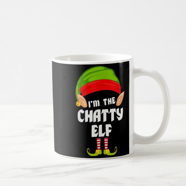 Funny Chatty Elf Matching Family Group Pj Christma Kaffemugg (Höger)