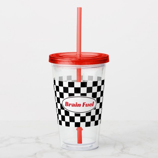 Funny Checkered Flag Travel Acrylic Tumbler Take Away Mugg (Framsida)