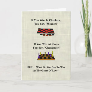 Funny Checkers Chess Kärlek Games Valentinkort Kort