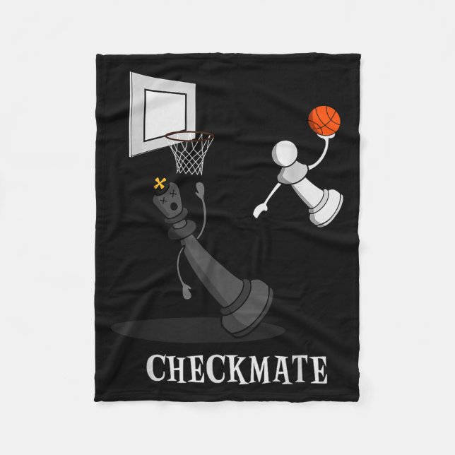Funny Checkmate Chess Basketball Game Board King P Fleecefilt (Framsidan)