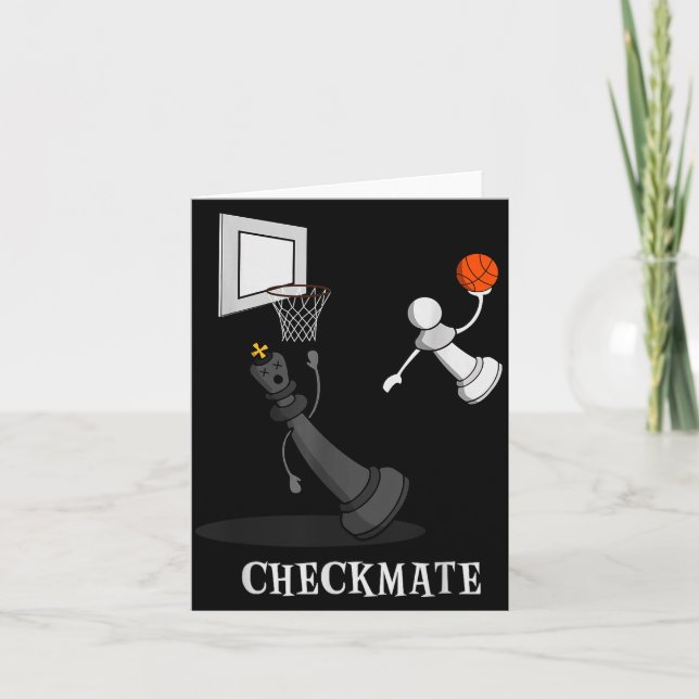 Funny Checkmate Chess Basketball Game Board King P Kort (Framsida)