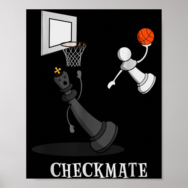 Funny Checkmate Chess Basketball Game Board King P Poster (Framsidan)