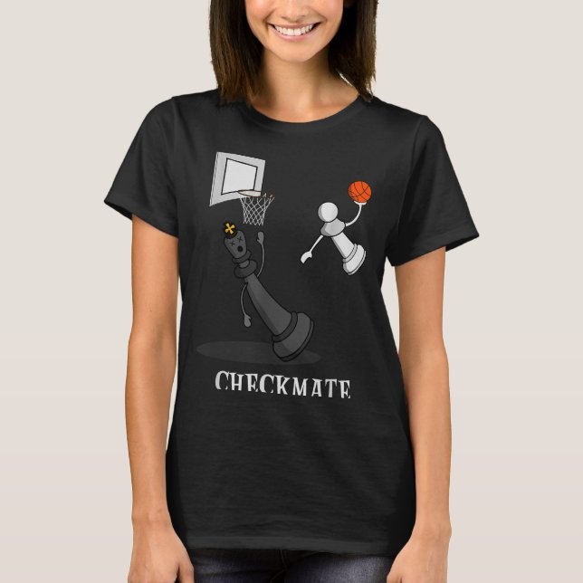 Funny Checkmate Chess Basketball Game Board King P T Shirt (Framsida)