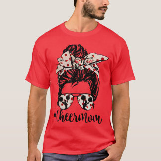 Funny Cheer Mamma Messy Bun Glassessment Älskare M T Shirt