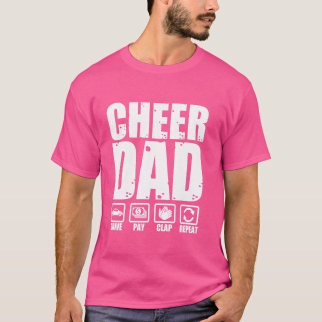 Funny Cheer Pappa CheerLedare Far Humor Tjock T Shirt (Framsida)