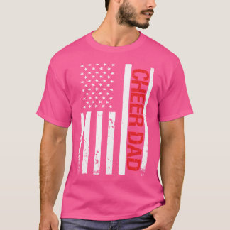 Funny Cheer Pappa USA American Flagga Cheerlead T Shirt