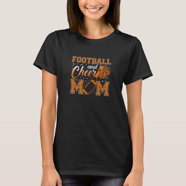 Funny Cheerlead Mamma Football and Cheer Mamma T Shirt (Framsida)