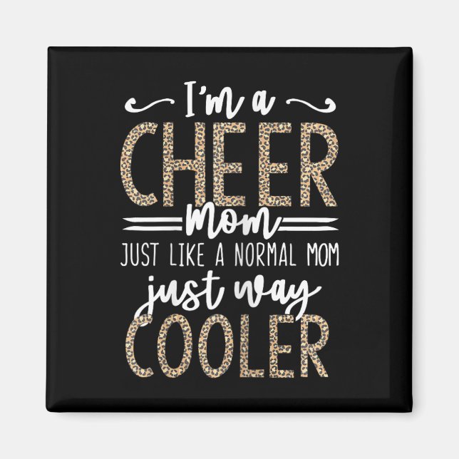 Funny Cheerleading Mother Leopard Cheetah Print Ch Magnet (Framsidan)