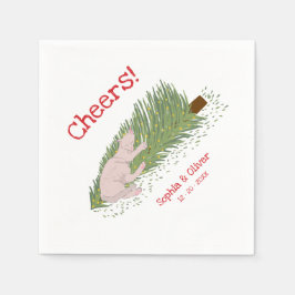 Funny Cheers White Cat vs Christmas Tree Holidays Pappersservett