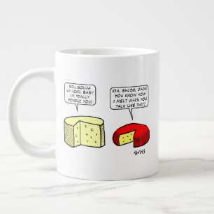 Funny Cheese Älskare Tecknad Art Turophiles Jumbo Mugg