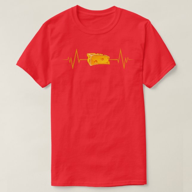 Funny Cheese Heartslag Cheese Älskare T Shirt (Design framsida)