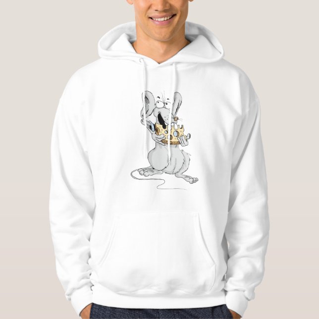  Funny Cheese Lover Mouse Cartoon  Hoodie (Framsida)